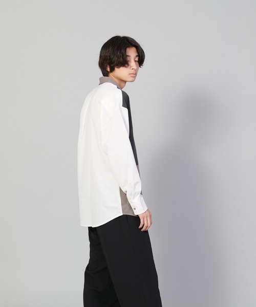 UNIIT(ユニット)の「【UNIIT/ユニット】ブロックスイッチルーズシャツ ビッグシルエット(シャツ/ブラウス・メンズ・ホワイト/チャコールグレー/ベージュ・SMALL/MEDIUM/LARGE)」の11枚目の写真