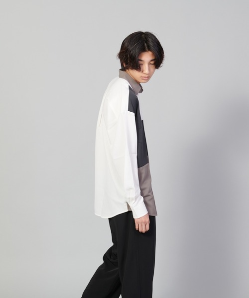 UNIIT(ユニット)の「【UNIIT/ユニット】ブロックスイッチルーズシャツ ビッグシルエット(シャツ/ブラウス・メンズ・ホワイト/チャコールグレー/ベージュ・SMALL/MEDIUM/LARGE)」の12枚目の写真