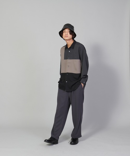UNIIT(ユニット)の「【UNIIT/ユニット】ブロックスイッチルーズシャツ ビッグシルエット(シャツ/ブラウス・メンズ・ホワイト/チャコールグレー/ベージュ・SMALL/MEDIUM/LARGE)」の14枚目の写真