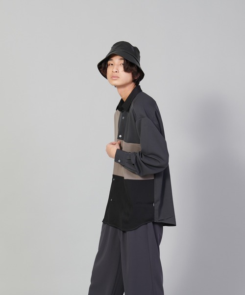 UNIIT(ユニット)の「【UNIIT/ユニット】ブロックスイッチルーズシャツ ビッグシルエット(シャツ/ブラウス・メンズ・ホワイト/チャコールグレー/ベージュ・SMALL/MEDIUM/LARGE)」の20枚目の写真