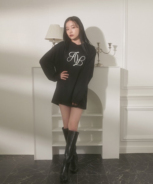 ANDGEEBEE（アンジービー）の「UNISEX エンブロイダリーロンT（Tシャツ/カットソー・レディース・ホワイト/ブラック・MEDIUM）」の19枚目の写真