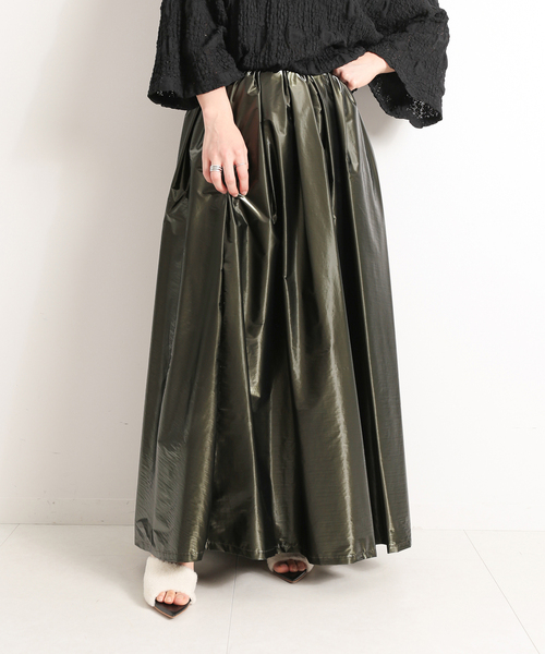 CITYSHOP(シティーショップ)の「METALLIC スカート(スカート・レディース・ブラック/カーキ・38/36)」の2枚目の写真