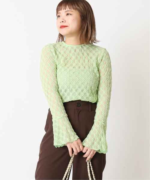 U by SPICK&SPAN（ユーバイスピックアンドスパン）の「フラワーチュールレースプルオーバー◆（シャツ/ブラウス・レディース・グリーン/ホワイト系その他・FREE）」の2枚目の写真