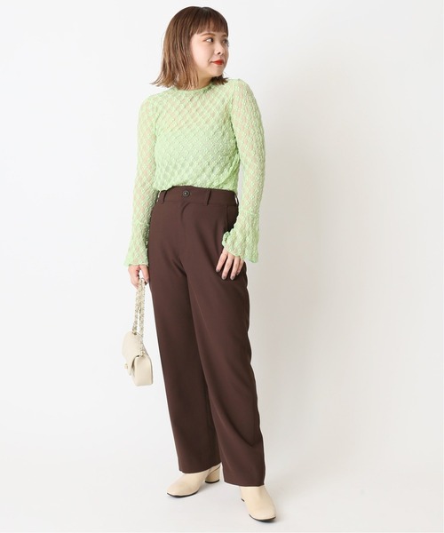 U by SPICK&SPAN（ユーバイスピックアンドスパン）の「フラワーチュールレースプルオーバー◆（シャツ/ブラウス・レディース・グリーン/ホワイト系その他・FREE）」の4枚目の写真