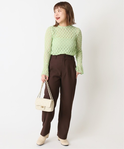 U by SPICK&SPAN（ユーバイスピックアンドスパン）の「フラワーチュールレースプルオーバー◆（シャツ/ブラウス・レディース・グリーン/ホワイト系その他・FREE）」の6枚目の写真