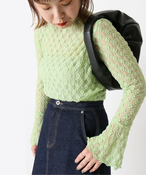 U by SPICK&SPAN（ユーバイスピックアンドスパン）の「フラワーチュールレースプルオーバー◆（シャツ/ブラウス・レディース・グリーン/ホワイト系その他・FREE）」の10枚目の写真