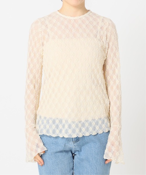 U by SPICK&SPAN（ユーバイスピックアンドスパン）の「フラワーチュールレースプルオーバー◆（シャツ/ブラウス・レディース・グリーン/ホワイト系その他・FREE）」の13枚目の写真