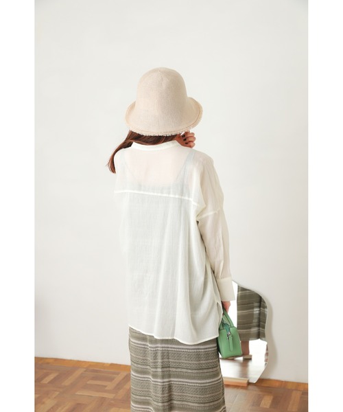 SENSE OF PLACE by URBAN RESEARCH（センスオブプレイスバイアーバンリサーチ）の「バンドカラーヨウリュウシアーシャツ（シャツ/ブラウス・レディース・ブラック/パープル/オレンジ/アイボリー/ピンク・ONE）」の12枚目の写真