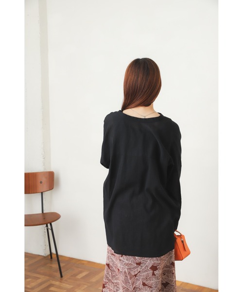 SENSE OF PLACE by URBAN RESEARCH（センスオブプレイスバイアーバンリサーチ）の「バンドカラーヨウリュウシアーシャツ（シャツ/ブラウス・レディース・ブラック/パープル/オレンジ/アイボリー/ピンク・ONE）」の20枚目の写真