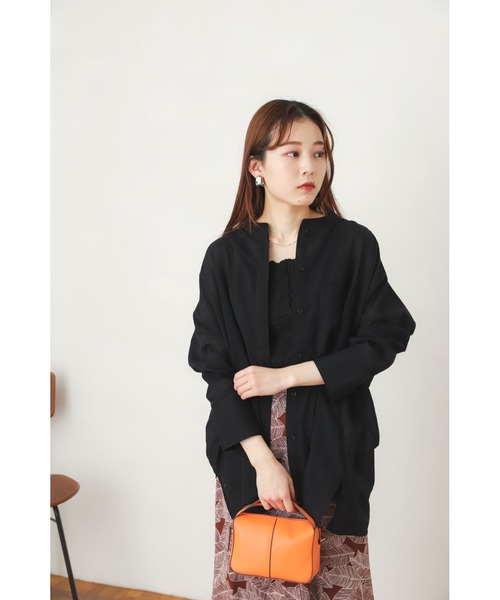 SENSE OF PLACE by URBAN RESEARCH（センスオブプレイスバイアーバンリサーチ）の「バンドカラーヨウリュウシアーシャツ（シャツ/ブラウス・レディース・ブラック/パープル/オレンジ/アイボリー/ピンク・ONE）」の15枚目の写真