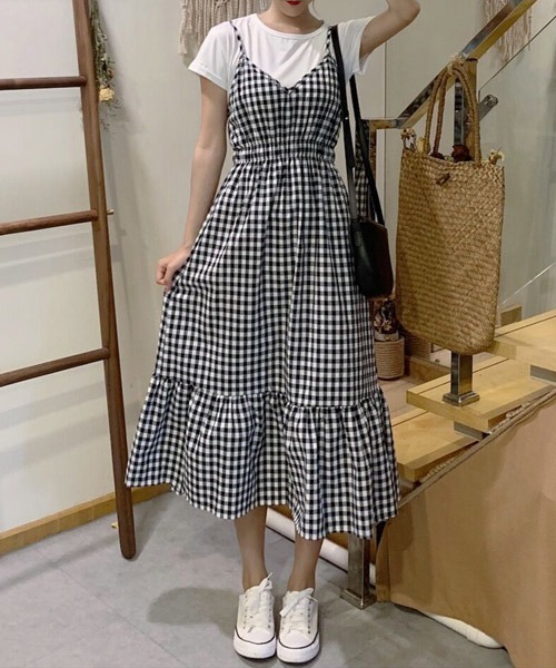 お手軽価格で贈りやすい ギンガムワンピースセット セットアップ Hlt No お手軽価格で贈りやすい ギンガムワンピースセット セットアップ Hlt No