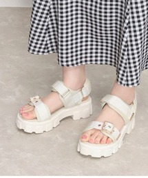 R&E | 【R&E】ゴールドベルテッド5㎝厚底スポーツサンダル(サンダル)