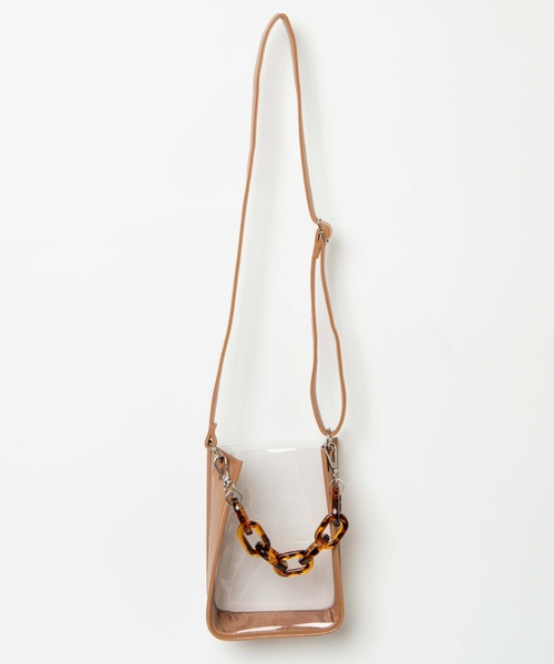 WEGO（ウィゴー）の「WEGO/チェーンクリアバッグ（ショルダーバッグ・レディース・ブラック/ベージュ/オフホワイト・FREE）」の7枚目の写真