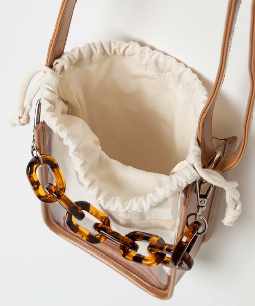 WEGO（ウィゴー）の「WEGO/チェーンクリアバッグ（ショルダーバッグ・レディース・ブラック/ベージュ/オフホワイト・FREE）」の17枚目の写真