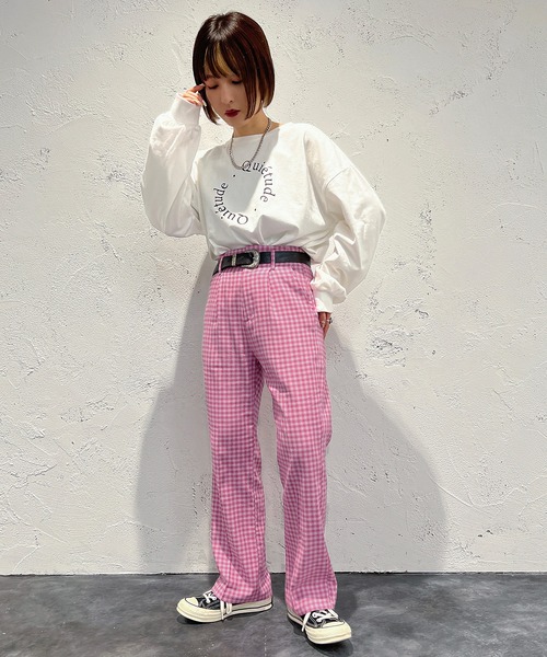 apres jour mignon(アプレジュールミニョン)の「カラーギンガムチェックパンツ【ZOZOTOWN限定アイテム】(その他パンツ・レディース・グリーン系その他/ブルー系その他/ピンク系その他・SMALL/MEDIUM/X-LARGE)」の9枚目の写真