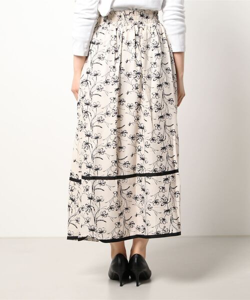 裾パイピングハイウエスト花柄スカート（スカート）｜KOBE LETTUCE
