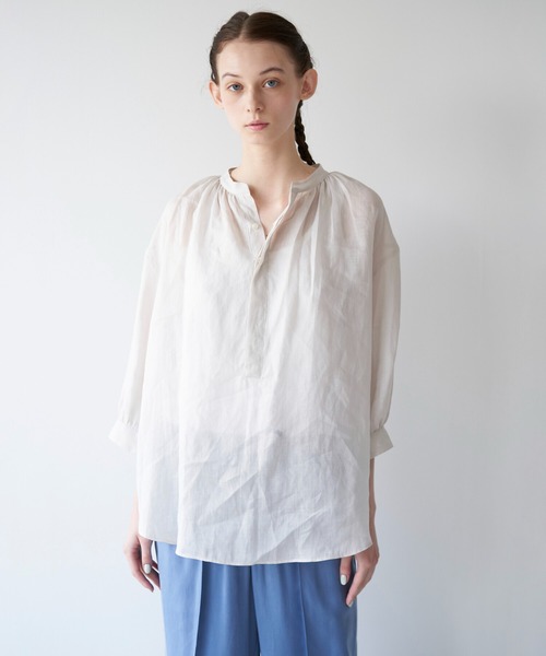 LE GLAZIK（ルグラジック）の「LE GLAZIK | ギャザーネックシャツ SOLID WOMEN（シャツ/ブラウス・レディース・グリーン/グレー/オレンジ・36）」の19枚目の写真