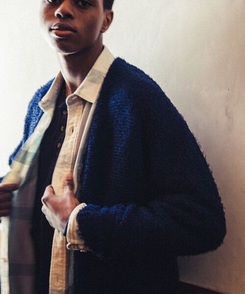 TOWNCRAFT(タウンクラフト)の「Towncraft PREP/タウンクラフトプレップ Curl Yarn Cardigan/カールヤーン カーディガン(カーディガン/ボレロ・メンズ・ブラック/ネイビー・MEDIUM/LARGE)」の4枚目の写真