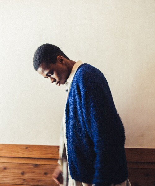 TOWNCRAFT(タウンクラフト)の「Towncraft PREP/タウンクラフトプレップ Curl Yarn Cardigan/カールヤーン カーディガン(カーディガン/ボレロ・メンズ・ブラック/ネイビー・MEDIUM/LARGE)」の5枚目の写真