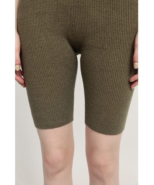 SLY（スライ）の「HG BIKER SHORT PT ハイゲージ バイカー ショート パンツ（スラックス・レディース・ブラック/カーキ・FREE）」の6枚目の写真