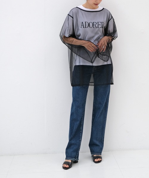 AKTE（アクテ）の「チュールプルオーバー（Tシャツ/カットソー・レディース・ブラック/ベージュ/オレンジ・FREE）」の16枚目の写真