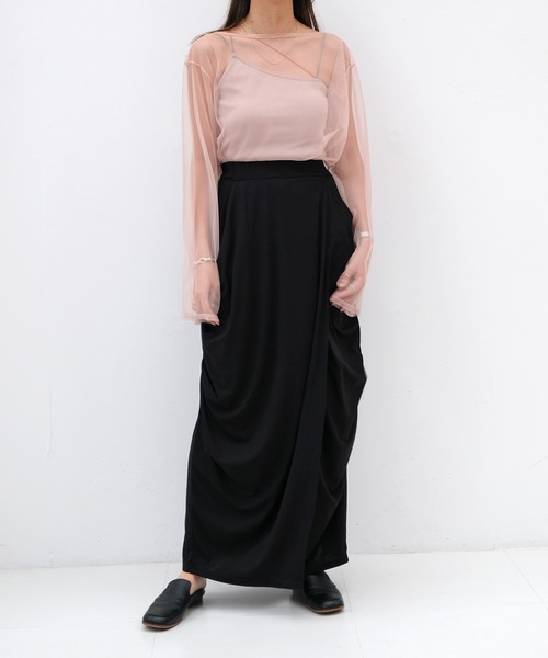 AKTE（アクテ）の「チュールプルオーバー（Tシャツ/カットソー・レディース・ブラック/ベージュ/オレンジ・FREE）」の9枚目の写真