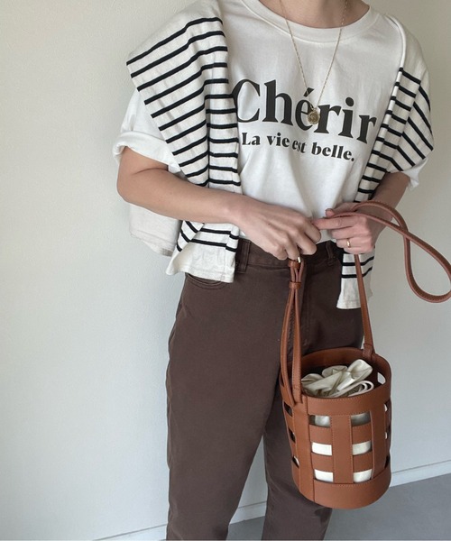 y/m by misato（イムバイミサト）の「バケツショルダーBAG（ショルダーバッグ・レディース・ブラウン/ブラック・FREE）」の6枚目の写真