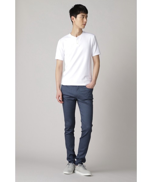 HIGH STREET(ハイストリート)の「HIGH STREET∴パーペチュアルパールニット半袖ヘンリーネック(Tシャツ/カットソー・メンズ・オレンジ系その他/ブラック/ホワイト・M/L/LL)」の7枚目の写真