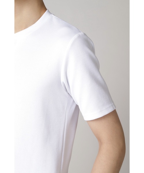 HIGH STREET(ハイストリート)の「HIGH STREET∴パーペチュアルパールニット半袖ヘンリーネック(Tシャツ/カットソー・メンズ・オレンジ系その他/ブラック/ホワイト・M/L/LL)」の11枚目の写真