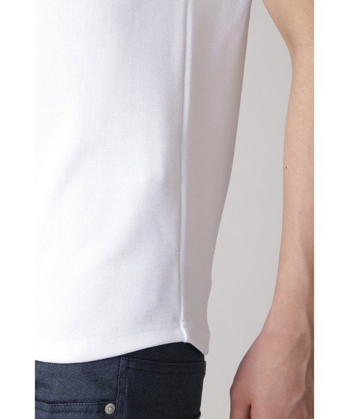 HIGH STREET(ハイストリート)の「HIGH STREET∴パーペチュアルパールニット半袖ヘンリーネック(Tシャツ/カットソー・メンズ・オレンジ系その他/ブラック/ホワイト・M/L/LL)」の12枚目の写真