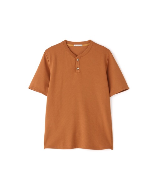 HIGH STREET(ハイストリート)の「HIGH STREET∴パーペチュアルパールニット半袖ヘンリーネック(Tシャツ/カットソー・メンズ・オレンジ系その他/ブラック/ホワイト・M/L/LL)」の22枚目の写真