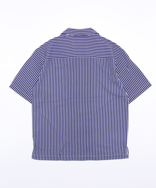 UNION STATION（ユニオンステーション）の「ストライプ柄総柄プリントオープンカラー半袖シャツ（シャツ/ブラウス・メンズ・ブルー系その他/ベージュ系その他・M/LL/L）」の3枚目の写真