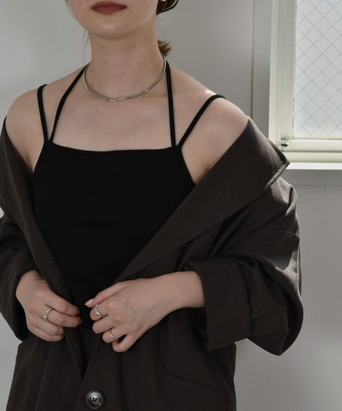 I_am（アイアム）の「arrange string bra top（チューブトップ・レディース・ブラック/テラコッタ・FREE）」の2枚目の写真