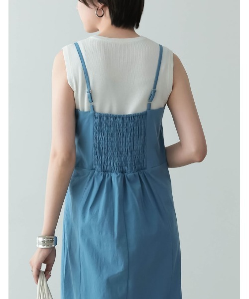 Re:EDIT（リエディ）の「フロントスリットキャミワンピース（ジャンパースカート・レディース・グリーン/ベージュ/オレンジ/ブラック/ブルー・MEDIUM/SHORT/LARGE）」の17枚目の写真