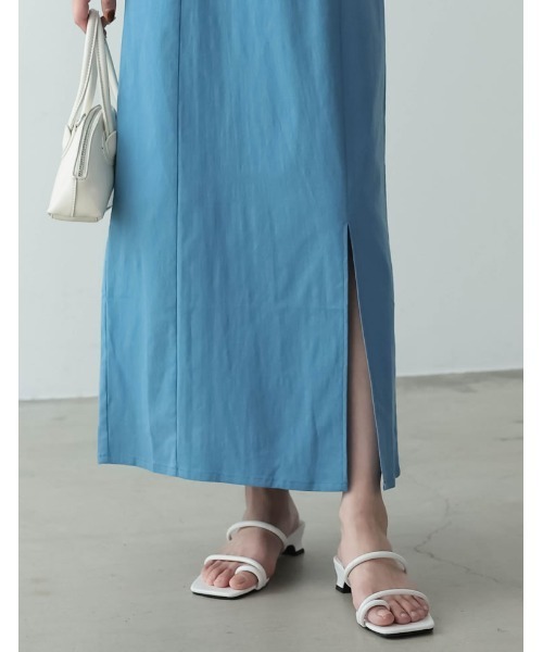 Re:EDIT（リエディ）の「フロントスリットキャミワンピース（ジャンパースカート・レディース・グリーン/ベージュ/オレンジ/ブラック/ブルー・MEDIUM/SHORT/LARGE）」の18枚目の写真