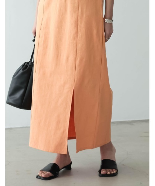 Re:EDIT（リエディ）の「フロントスリットキャミワンピース（ジャンパースカート・レディース・グリーン/ベージュ/オレンジ/ブラック/ブルー・MEDIUM/SHORT/LARGE）」の19枚目の写真