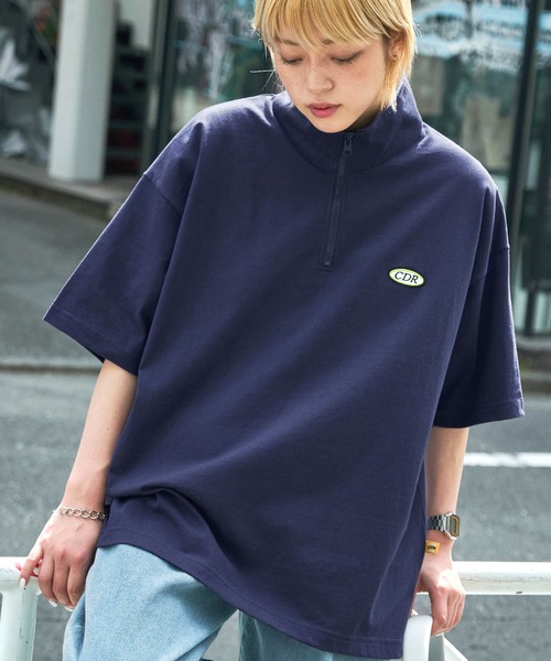 【J.PRESS】ボーダー ハーフジップ スウェット カットソー 古着 ワッペン MONO-MART（モノマート）の「【CODDERR】ハーフジップ ワッペン
