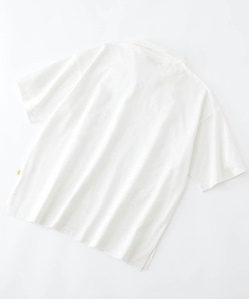 MONO-MART（モノマート）の「【CODDERR】ハーフジップ ワッペンロゴ刺繍 ビッグシルエット半袖Tシャツ（Tシャツ/カットソー・メンズ・オフホワイト/グリーン/ブラック/ネイビー・M/L）」の13枚目の写真