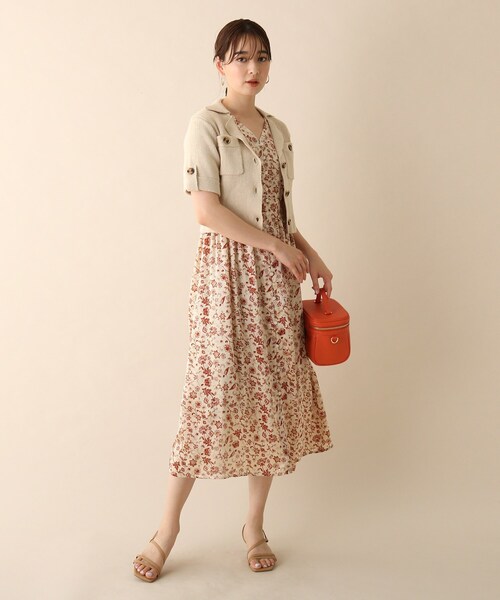 OPAQUE.CLIP（オペークドットクリップ）の「◆ヴィンテージフラワーワンピース（ワンピース・レディース・ベージュ系/ネイビー系・36/38）」の15枚目の写真