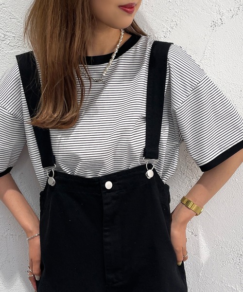 apres jour mignon（アプレジュールミニョン）の「半袖カラーリンガーT【ZOZOTOWN限定アイテム】（Tシャツ/カットソー・レディース・オフホワイト/ピンク/オレンジ/グリーン/ブルー系その他/イエロー系その他/ピンク系その他・X-LARGE/フリー）」の8枚目の写真