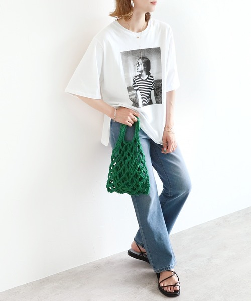 reca（レカ）の「シルケットフォトプリントTシャツ（Tシャツ/カットソー・レディース・ホワイト/グレー・FREE）」の4枚目の写真
