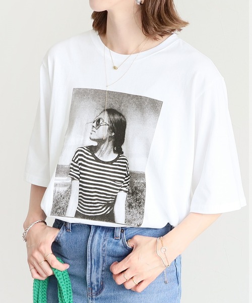 reca（レカ）の「シルケットフォトプリントTシャツ（Tシャツ/カットソー・レディース・ホワイト/グレー・FREE）」の6枚目の写真