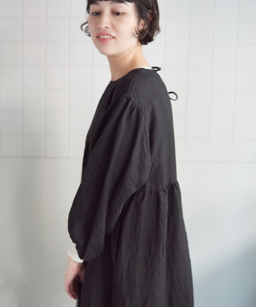 bulle de savonリネンキャッチワッシャー　furifuriワンピース bulle de savon（ビュルデサボン）の「リネンキャッチワッシャー