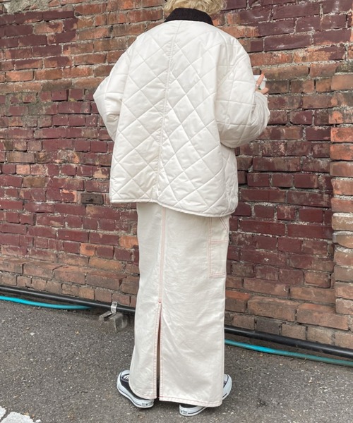 BIG MAC(ビッグマック)の「【BIG MAC/ビッグマック】別注キルティングカバーオールジャケット(カバーオール・レディース・ブラック/オフホワイト/ブルー・SMALL/MEDIUM/LARGE)」の8枚目の写真