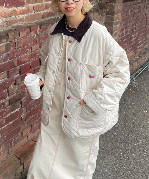 BIG MAC(ビッグマック)の「【BIG MAC/ビッグマック】別注キルティングカバーオールジャケット(カバーオール・レディース・ブラック/オフホワイト/ブルー・SMALL/MEDIUM/LARGE)」の4枚目の写真