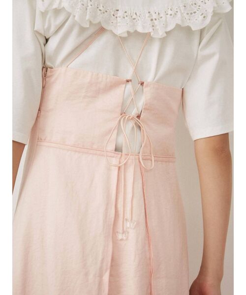 merry jenny（メリージェニー）の「satinアシメストラップキャミワンピース（ワンピース・レディース・ベージュ/ピンク/ブルー・FREE）」の12枚目の写真