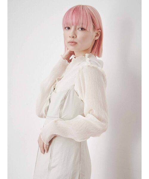 merry jenny（メリージェニー）の「satinアシメストラップキャミワンピース（ワンピース・レディース・ベージュ/ピンク/ブルー・FREE）」の18枚目の写真