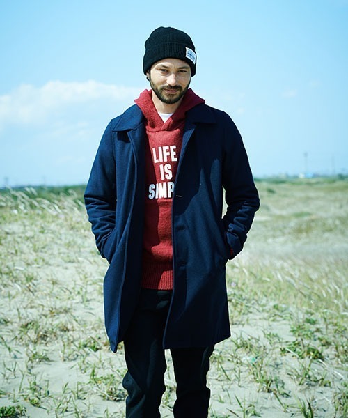 hardcover（ハードカバー）の「【z】【hardcover】メルトンWOOLコート（ステンカラーコート・レディース・ネイビー・MEDIUM）」の3枚目の写真