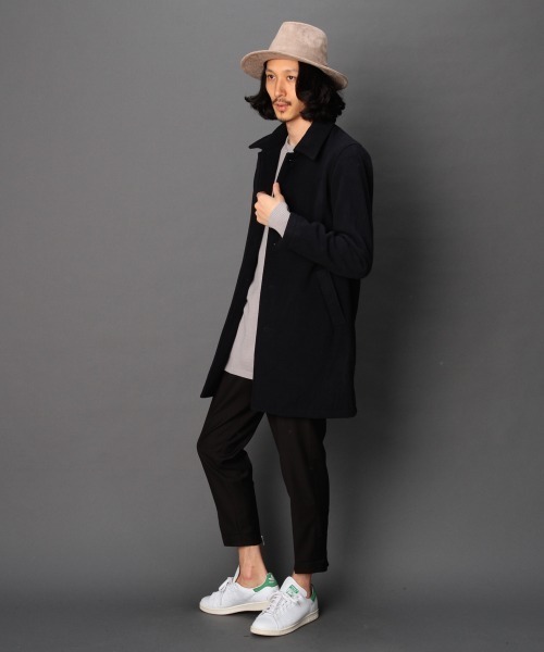 hardcover（ハードカバー）の「【z】【hardcover】メルトンWOOLコート（ステンカラーコート・レディース・ネイビー・MEDIUM）」の4枚目の写真