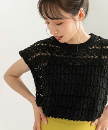fifth | 【田中亜希子セレクト】デザイン編みフレンチスリーブニット(ニット/セーター)
